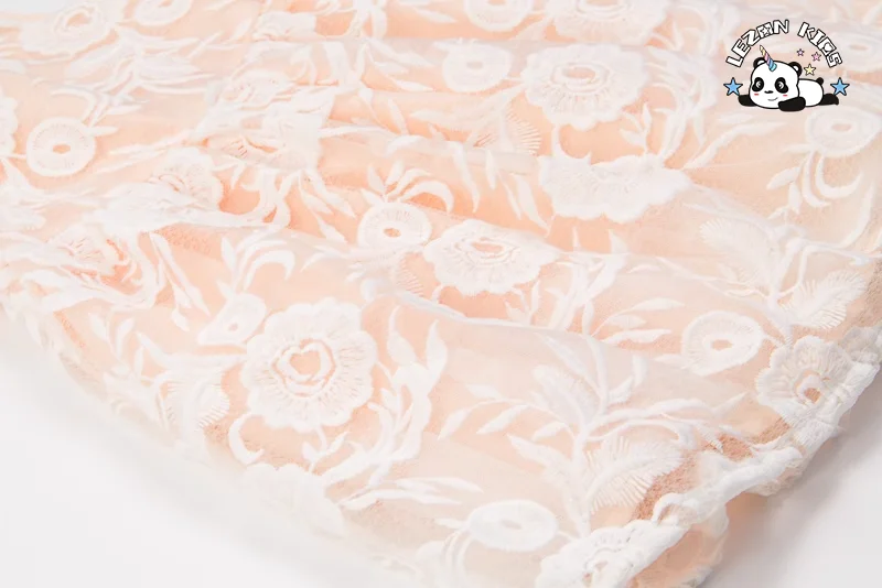 LEZONKIDS - New Design Organza Party Girls Dresses Sleeveless Tulle Rose Print Princess Kids Dresses